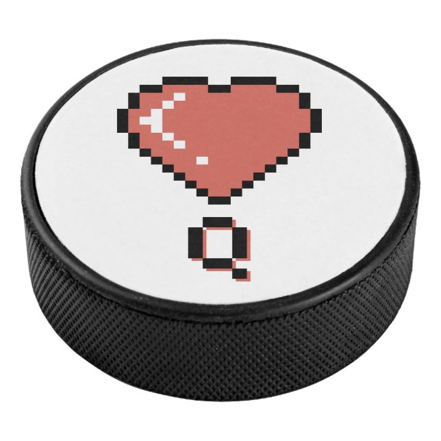 Heart queen black outline hockey puck (3/4)