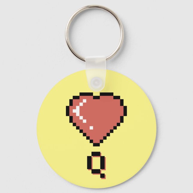 Heart queen black outline key ring (Front)