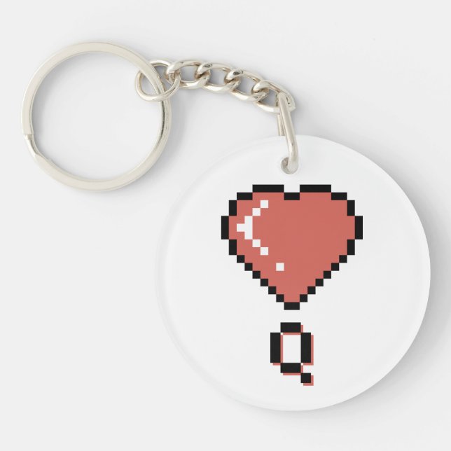 Heart queen black outline key ring (Front)