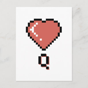 Heart queen black outline postcard
