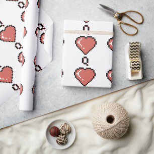 Heart queen black outline wrapping paper