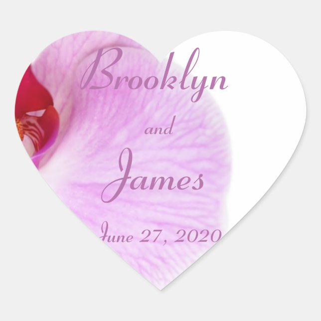 Heart Radiant Orchid Wedding Stickers (Front)