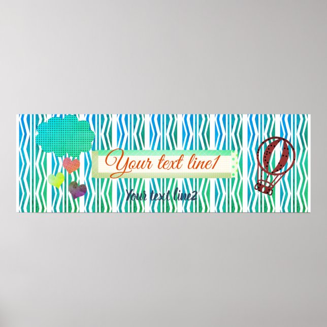 Heart Rain Baby Shower Children Room Poster Banner (Front)