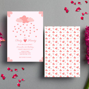 Heart Rain Delight Birthday Invitation