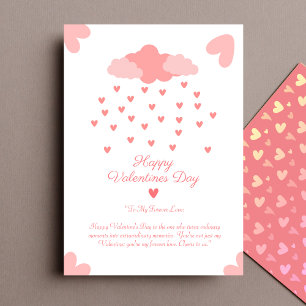 Heart Rain Delight Couple Valentines Day Cards