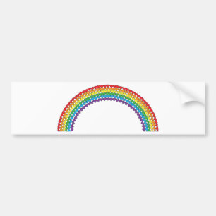 Heart Rainbow Bumper Sticker