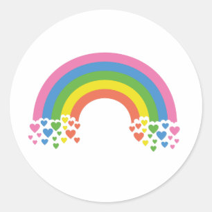 Heart Rainbow Classic Round Sticker