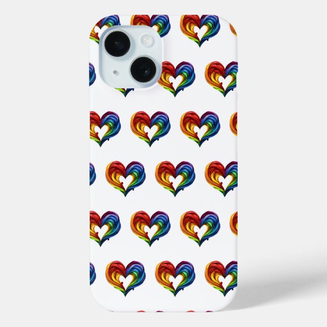 Heart Rainbow Colours Case-Mate iPhone Case (Back)