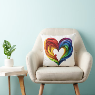Heart Rainbow Colours Cushion