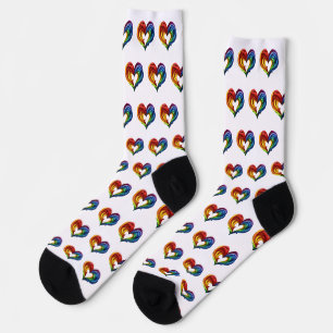 Heart Rainbow Colours Socks