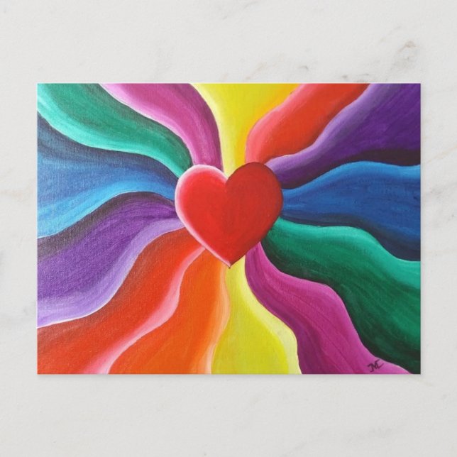 Heart & rainbow Postcard (Front)