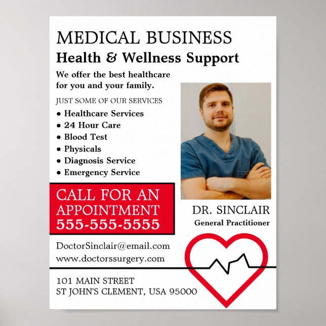 Heart Rate Monitor, General Practitioner, Nurse Poster (Front)