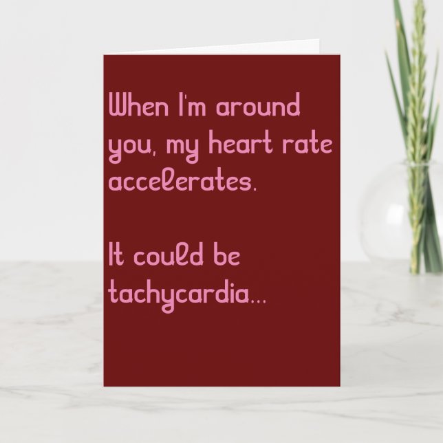 heart rate romantic funny valentine card (Front)
