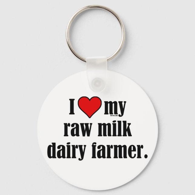 Heart Raw Milk Farmer Key Ring (Front)