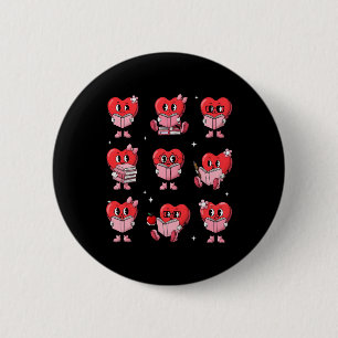 Heart Reading Books Valentine Teacher Boy Girl Boo 6 Cm Round Badge