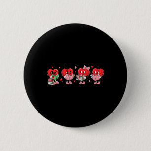 Heart Reading Books Valentine Teacher Library Book 6 Cm Round Badge