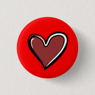 Heart-Red Background 3 Cm Round Badge