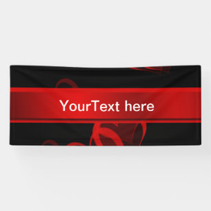 heart red in black text template banner