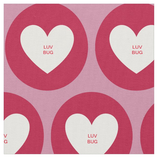 Heart Red Luv Bug Fabric (Close Up)