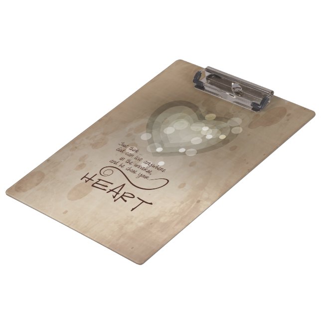 Heart Religious Encouragement, Grunge Clipboard (Angled)