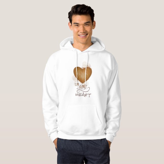 Heart Religious Encouragement, Grunge Hoodie (Front Full)