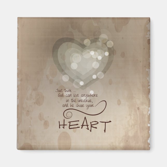Heart Religious Encouragement, Grunge Magnet (Front)