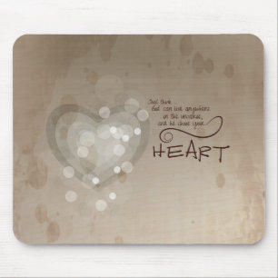 Heart Religious Encouragement, Grunge Mouse Pad