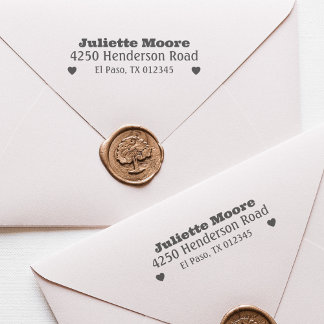 Heart Return Address Stamp, Wedding Stamp