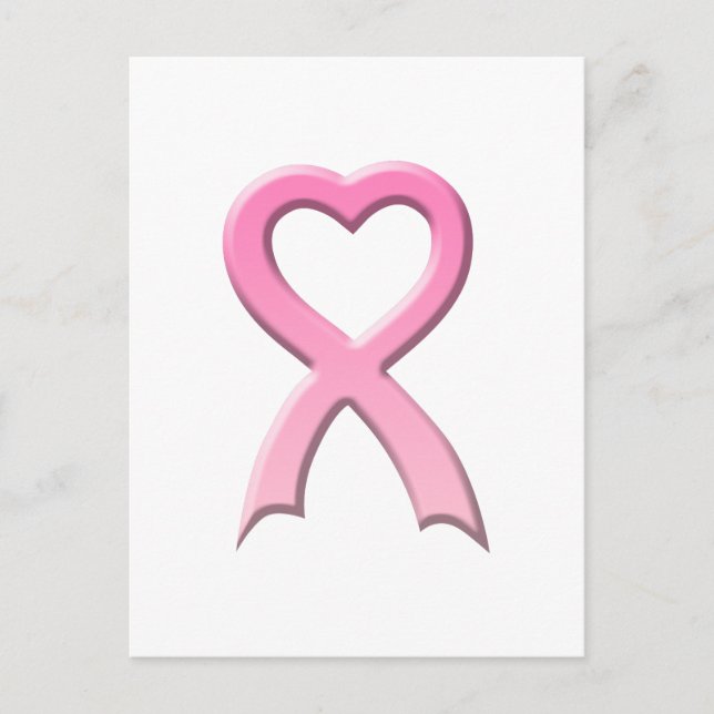 Heart Ribbon Embossed Postcard (Front)