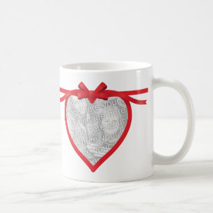 Heart Ribbon Photo Frame Coffee Mug