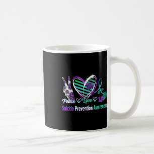 Heart Ribbon Rose Peace Love Mental Health Suicide Coffee Mug