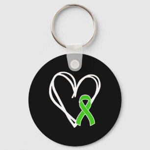 Heart Ribbon Support Mental Health Awareness Month Key Ring