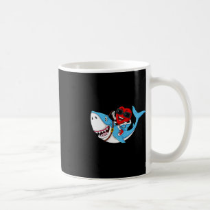 Heart Riding Shark Valentine's Day Fun Boys Girls Coffee Mug