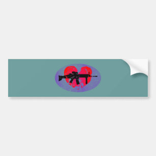 heart rifle bumper sticker