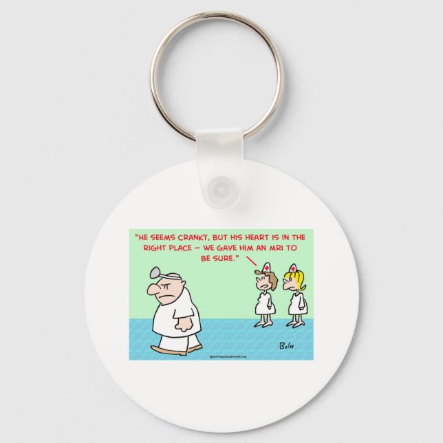 heart right place mri key ring (Front)