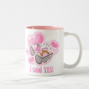 Heart Ring I Said Yes Two-Tone Coffee Mug