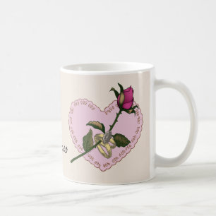Heart Rings Rose wedding mug