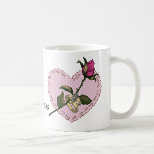 Heart Rings Rose wedding mugs
