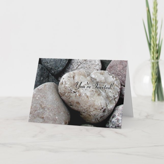Heart Rock Invitation Card (Front)