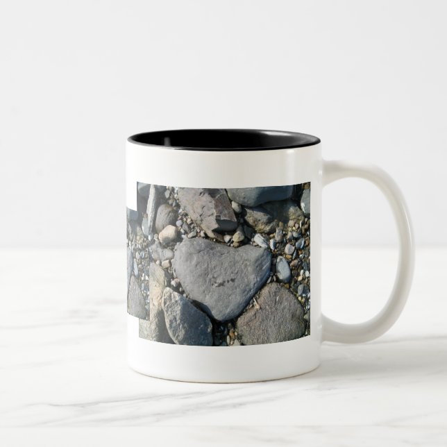 heart rock Two-Tone coffee mug (Right)