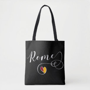Heart Rome Flag Grocery Bag, Italian Tote Bag