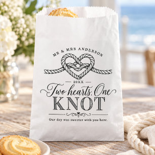 Heart Rope Knot Nautical Wedding Favour Bags