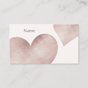 heart Rose Gold Glitter Business Card