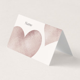 heart Rose Gold Glitter Business Card