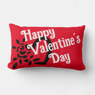 Heart rose throw pillow
