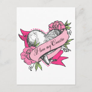 Heart & Roses Postcard