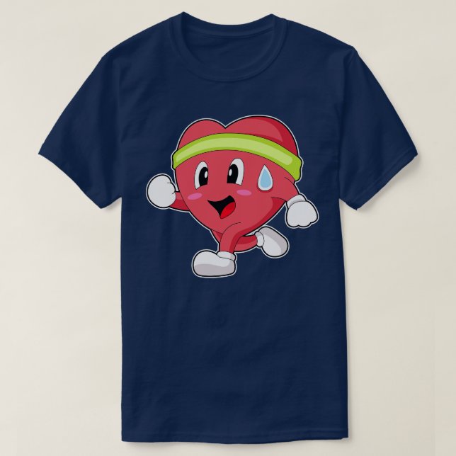 Heart Runner Running T-Shirt (Design Front)
