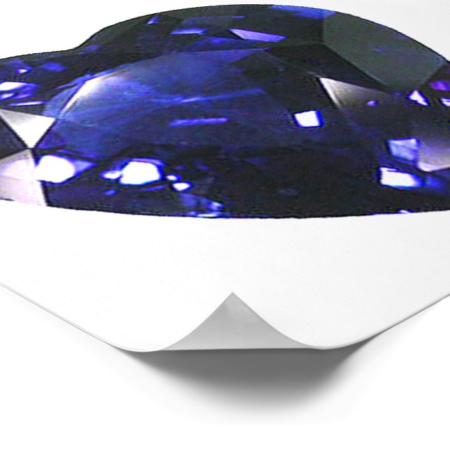 Heart Sapphire Blue Poster (Corner)