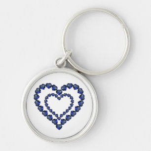 Heart Sapphire Gemstone Key Ring