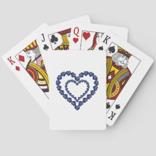 Heart Sapphire Gemstone Playing Cards